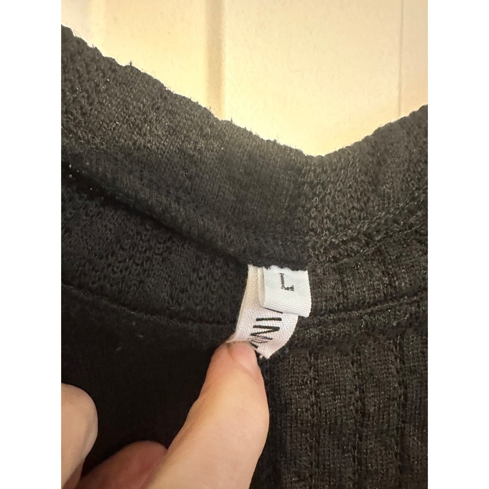 Black Cable Knit Womens Sweater Tunic‎ Pullover L - Picture 5 of 6